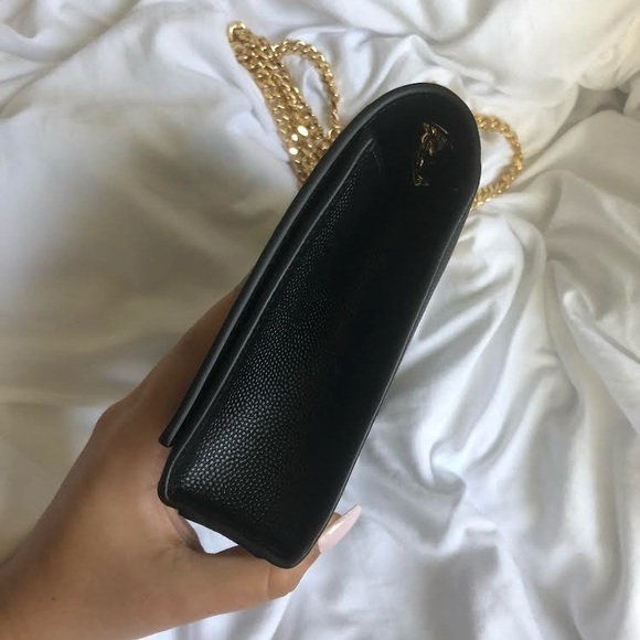 Yves Saint Laurent Black Crossbody Bag with Gold Accents - Picture 4 of 4